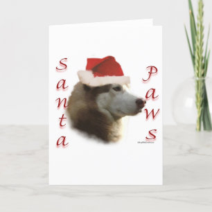 Siberian husky Santa Tassar Helgkort