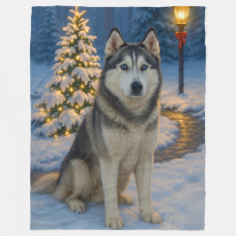 Siberian Husky Semester Fleecefilt