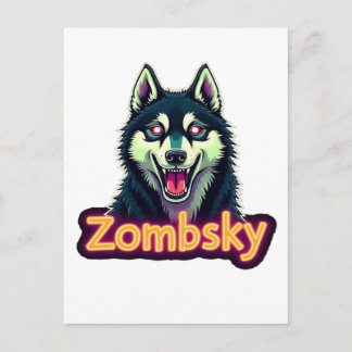 Siberian Husky Sibe Zombie Hund Halloween Essentia Vykort
