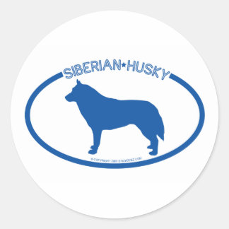 Siberian husky Silhouette Sticker Runt Klistermärke