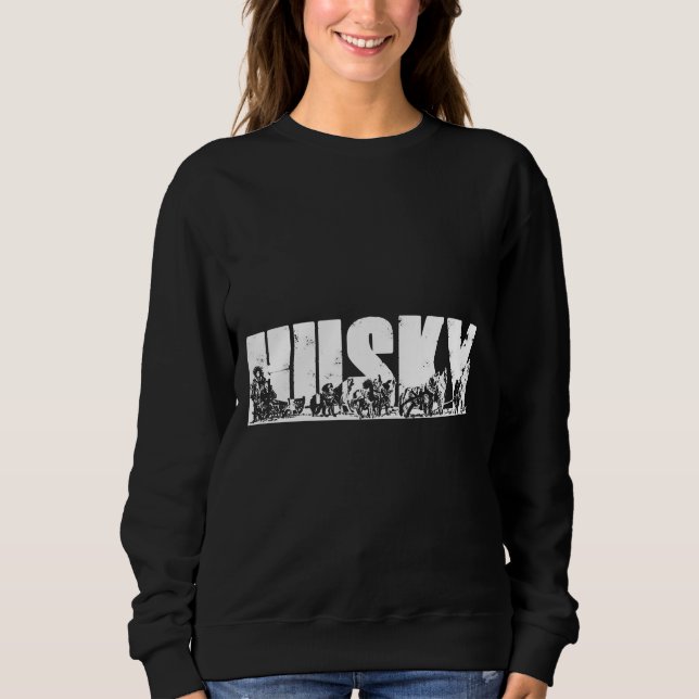 Siberian husky Sled Hund Pack med eskimo T Shirt (Framsida)