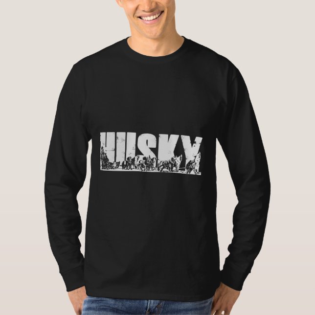 Siberian husky Sled Hund Pack med eskimo T Shirt (Framsida)