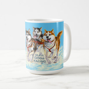 siberian husky sled hundar kaffemugg