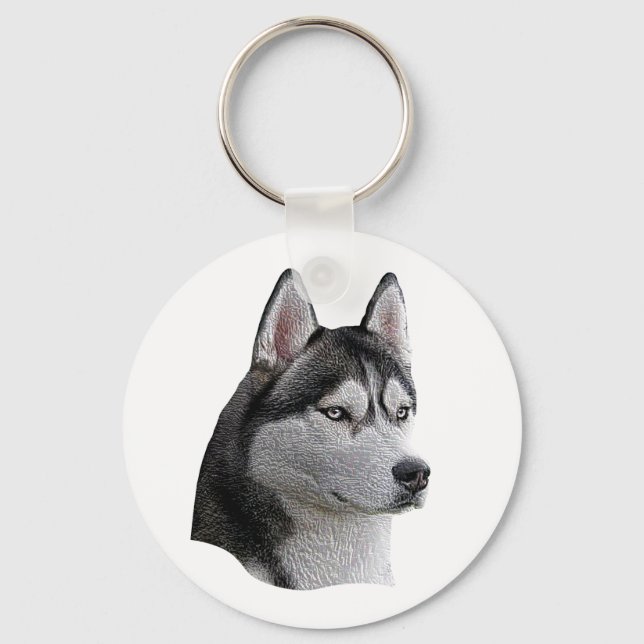 Siberian Husky - Stylized Image - Add Your Text Nyckelring (Framsida)