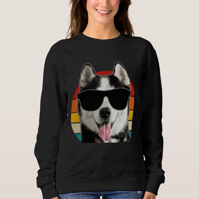 Siberian husky Sunglasses Funny T Shirt (Framsida)
