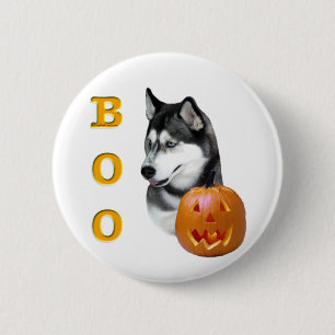 Siberian husky (svart) Boo Knapp