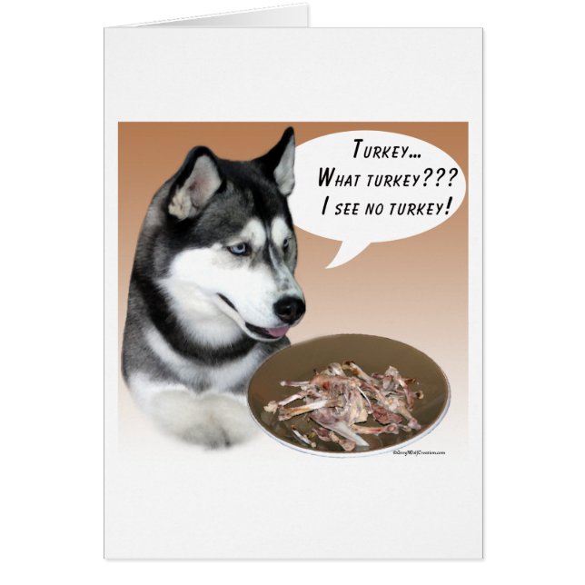 Siberian husky (svart) Turkiet Hälsningskort (Framsidan)