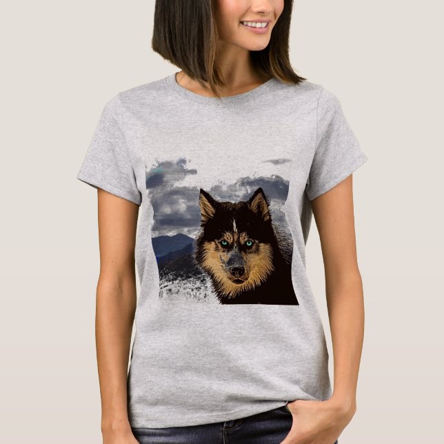 Siberian husky T-Shirt (Framsida)