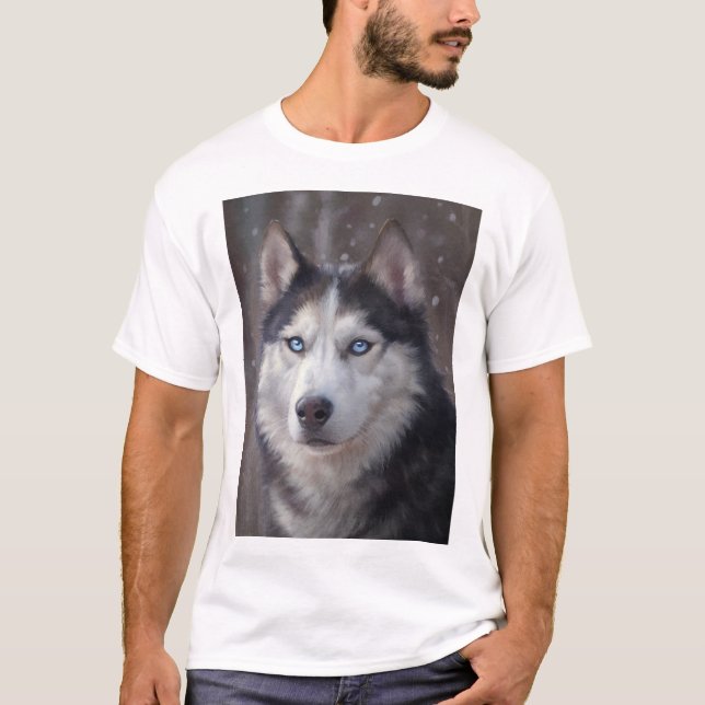 Siberian husky t shirt (Framsida)