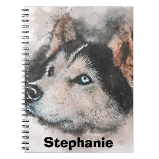 Siberian husky teckning,husky älskare anteckningsbok