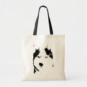 Siberian husky Tote Bag Husky Malamute Beach Bagar Tygkasse