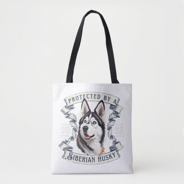 Siberian husky Tote Bag Tygkasse (Framsida)
