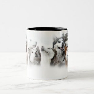 Siberian husky Två-Tonad mugg