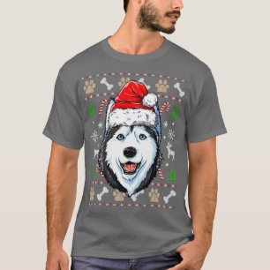 Siberian husky Ugly jul Santa Hat Julafton Hund B T Shirt