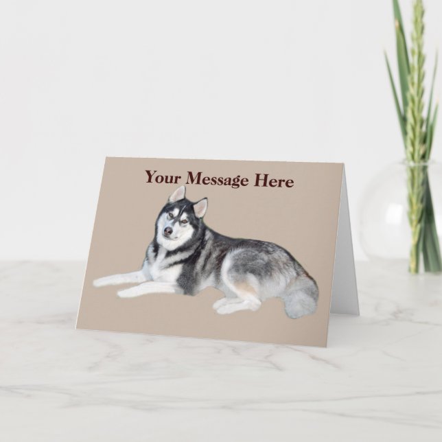 Siberian husky Vackert hälsningskort Helgkort (Framsida)