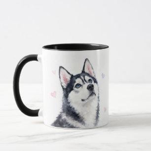 Siberian Husky Vackra Hjärtan Kaffe Mugg