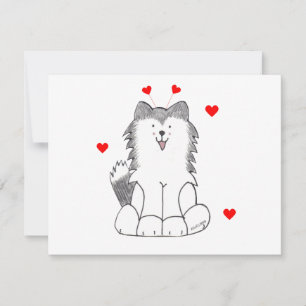 siberian husky Valentine Öron Julkort