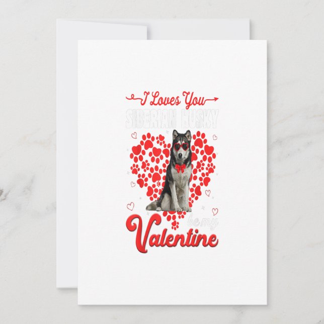 Siberian husky Valentines day Tee Rolig hund Julkort (Framsida)