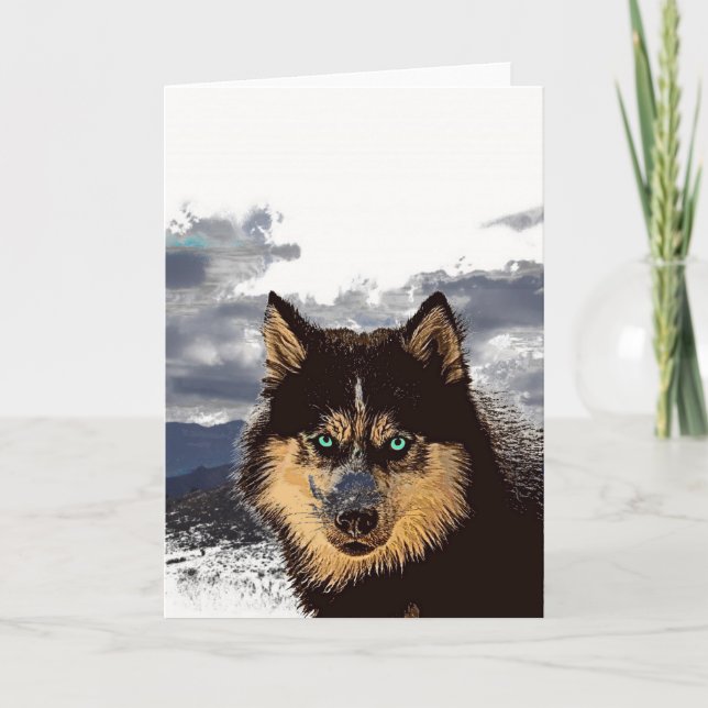 Siberian Husky Välkomstkort Kort (Framsida)