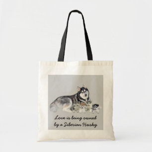 Siberian husky- & valptotot hänger lös tygkasse