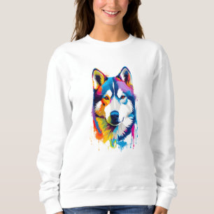 Siberian husky Vibrant och färgstark T Shirt