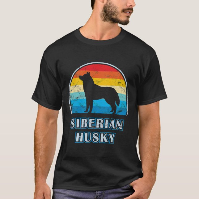 Siberian husky Vintage Design Hund T Shirt (Framsida)