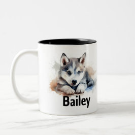 Siberian husky Watercolor Mugg