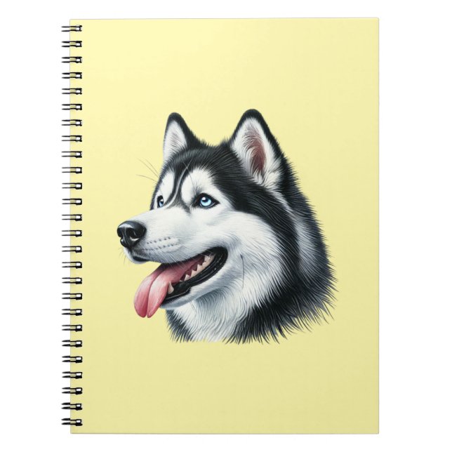 Siberian Husky Watercolor Portrait  Anteckningsbok (Framsidan)