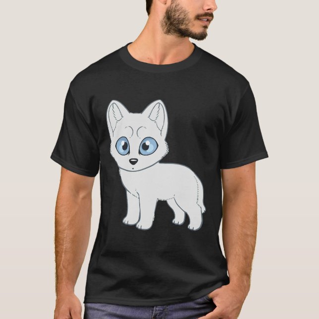 Siberian husky White T Shirt (Framsida)