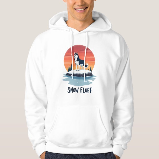 Siberian Husky Winter Sunset Hoodie (Framsida)