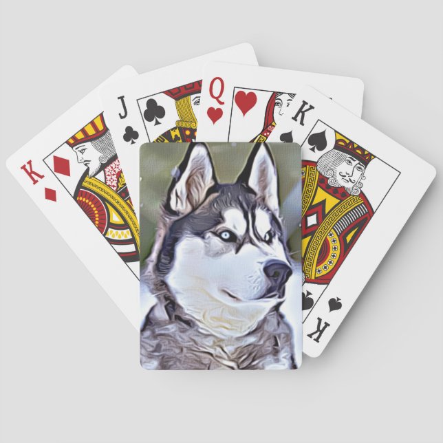 Siberian huskyDigital målning Casinokort (Baksidan)