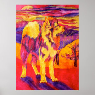 Siberian huskydjur älskarekanvastryck poster