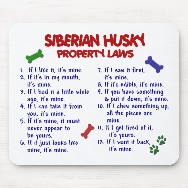 SIBERIAN HUSKYegendomlagar 2 Musmatta (Framsidan)