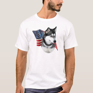 Siberian huskyflagga tee shirt