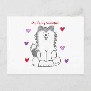 Siberian huskyhårigvalentin helg vykort