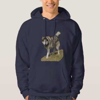 Siberian huskyhund sweatshirt med luva