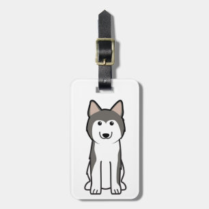 Siberian huskyhundtecknad bagagebricka