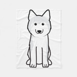 Siberian huskyhundtecknad fleecefilt