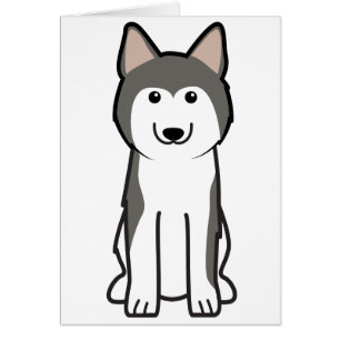 Siberian huskyhundtecknad hälsningskort