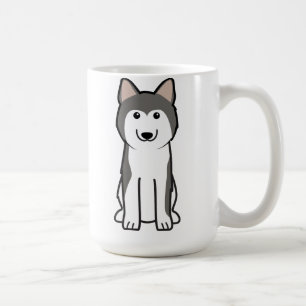 Siberian huskyhundtecknad kaffemugg