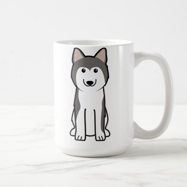 Siberian huskyhundtecknad kaffemugg (Höger)