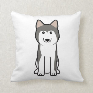 Siberian huskyhundtecknad kudde
