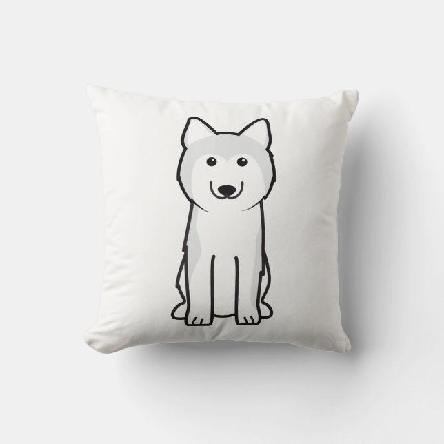 Siberian huskyhundtecknad kudde (Framsida)