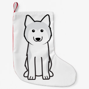 Siberian huskyhundtecknad liten julstrumpa