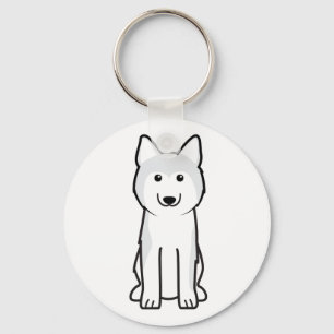 Siberian huskyhundtecknad nyckelring