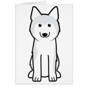 Siberian huskyhundtecknad OBS kort