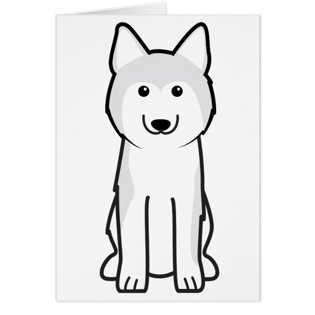 Siberian huskyhundtecknad OBS kort (Framsidan)