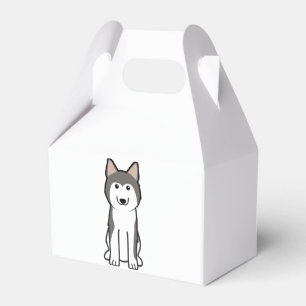 Siberian huskyhundtecknad presentaskar