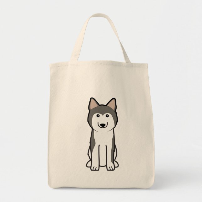 Siberian huskyhundtecknad tygkasse (Framsidan)