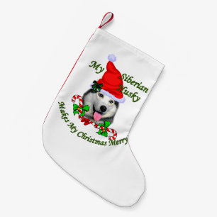 Siberian huskyjul liten julstrumpa